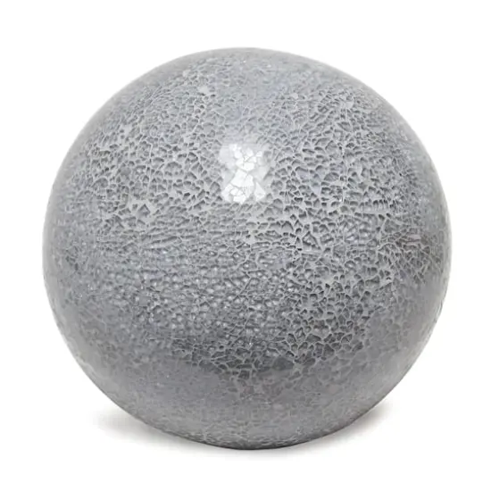 Simple Designs 7.7" Mosaic Stone Ball Table Lamp Gray {1}