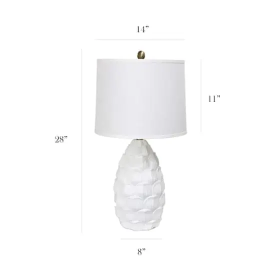 Elegant Designs White Table Lamp with Fabric Shade {4}