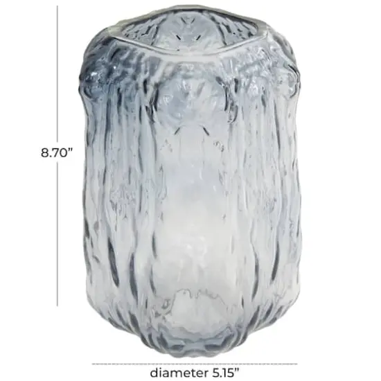 9" Gray Ombre Textured Rectangular Glass Vase {5}