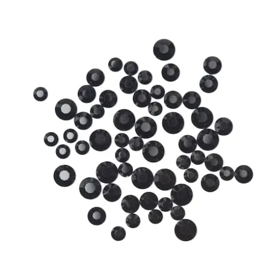 Round Flatback Austrian Crystals Mix by Bead Landing&trade;, 60ct. Jet {1}