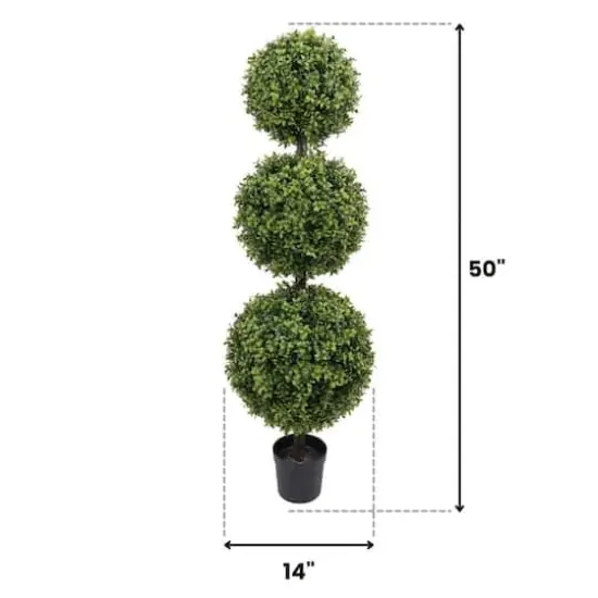 GreenSmart Dekor 4ft. Faux Boxwood Sphere Topiary Tree {4}