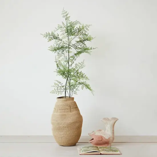 Hello Honey® 24.5" Natural & Sage Patterned Woven Seagrass Basket {3}