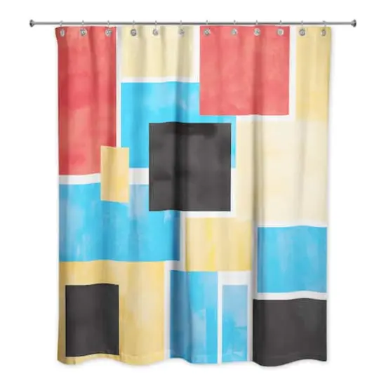 Colorful Primary Abstract I 71" x 74" Shower Curtain {1}