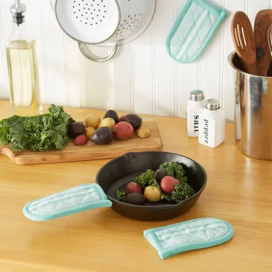 DII&reg; Chef Stripe Pan Handles, 3ct. Aqua {6}