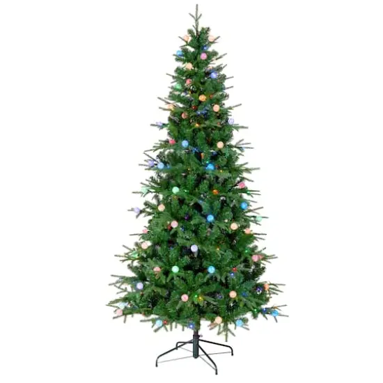 6ft. Pre-Lit Duxbury Slim Artificial Christmas Tree, Dual Color&reg; LED Lights {1}