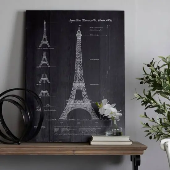 Black Wood Coastal Wall Decor, 24" x 2" x 32" {7}