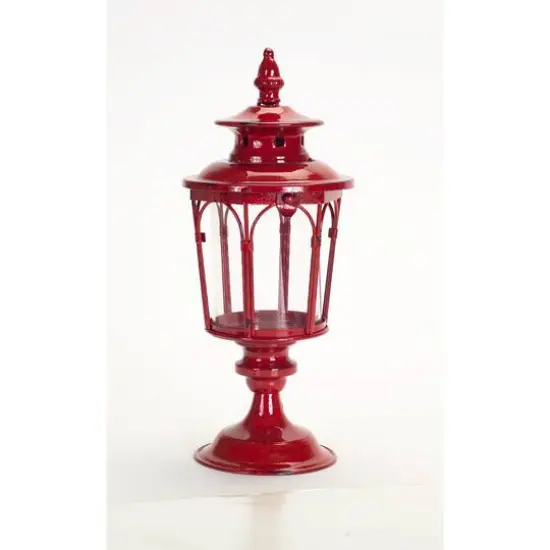 17'' Red Metal Lantern {1}