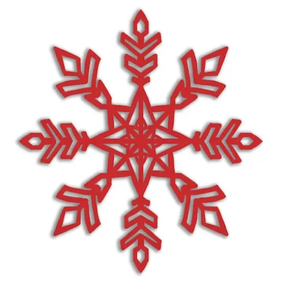 4" Intricate Snowflake Metal Ornament Red {1}