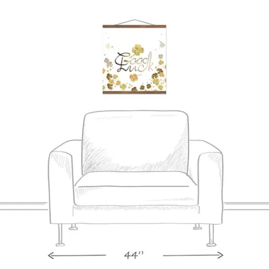 Good Luck Clover 16" x 16" Teak Hanging Canvas {4}