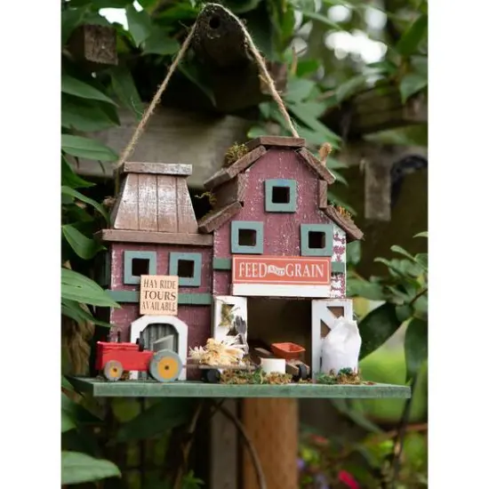10.25" Rustic Farmstead Birdhouse {6}