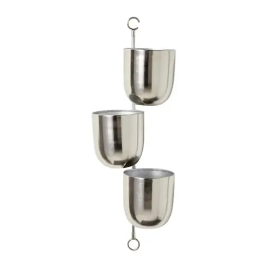 25" Silver Metal Contemporary Wall Planter {1}