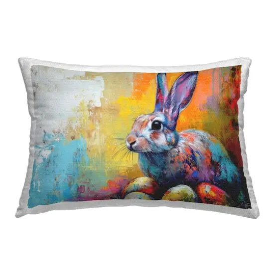 Stupell Industries Easter Joy Abstract Outdoor Printed Pillow {1}