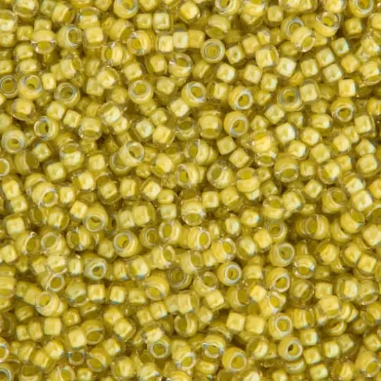 Miyuki&reg; 11/0 Glass Seed Beads, 22g Crystal Light Olivine Lined Luster {1}