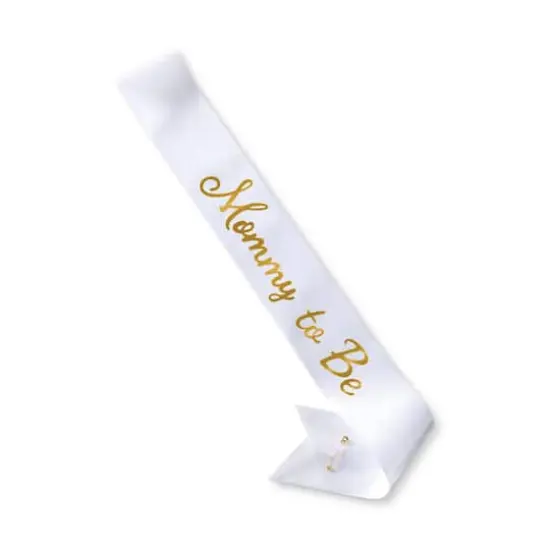 5ft. White & Gold Mommy to Be Sash by Celebrate It&trade; {1}