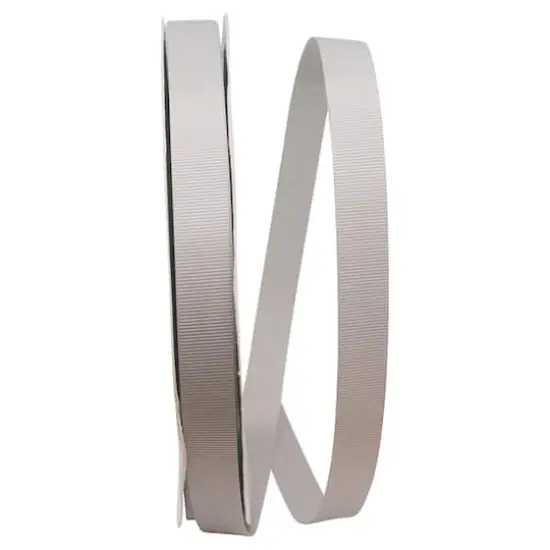 The Ribbon Roll 5/8" x 100yd. Grosgrain Allure Ribbon Silver {1}