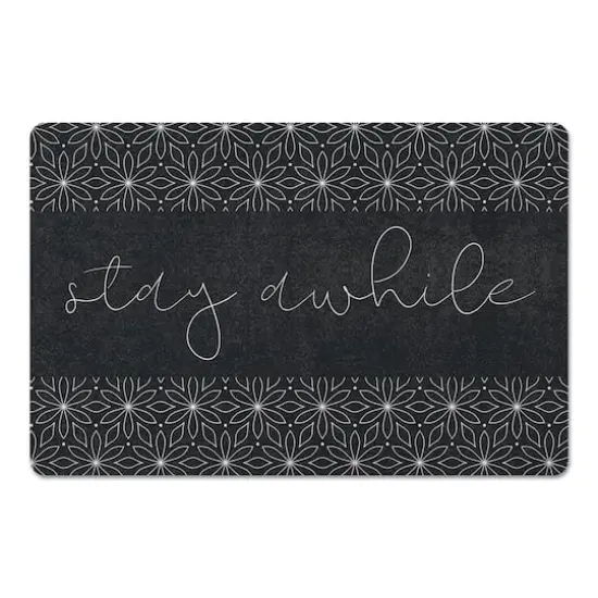 Stay Awhile Flowers 27" x 18" Floor Mat {4}
