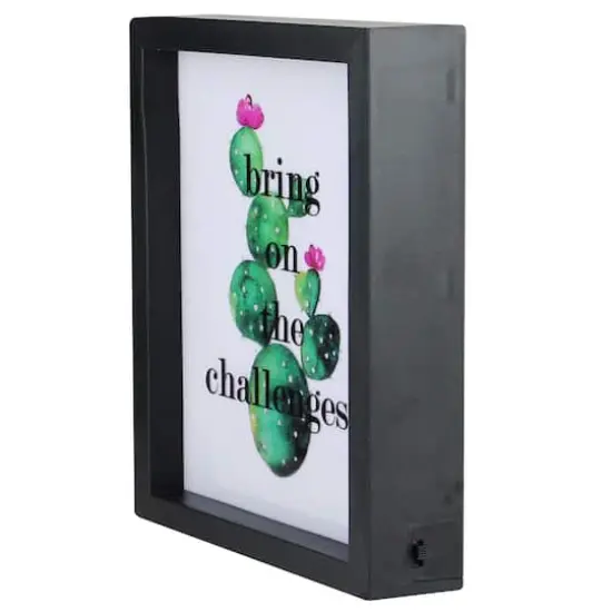 LED Inspirational Cactus Framed Light Box {3}