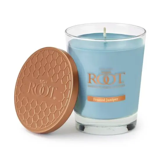 Root Candles 10.5oz. Large Scented Honeycomb Veriglass Jar Candle Frosted Juniper {1}