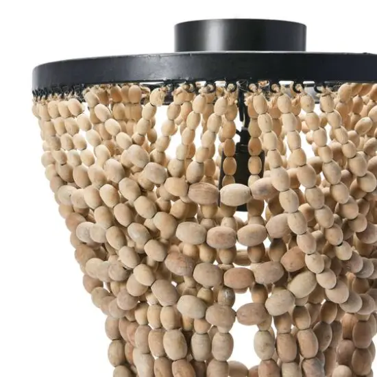 Hello Honey&reg; 2-Tier Draped Wood Bead Semi-Flush Mount Ceiling Light Natural {9}