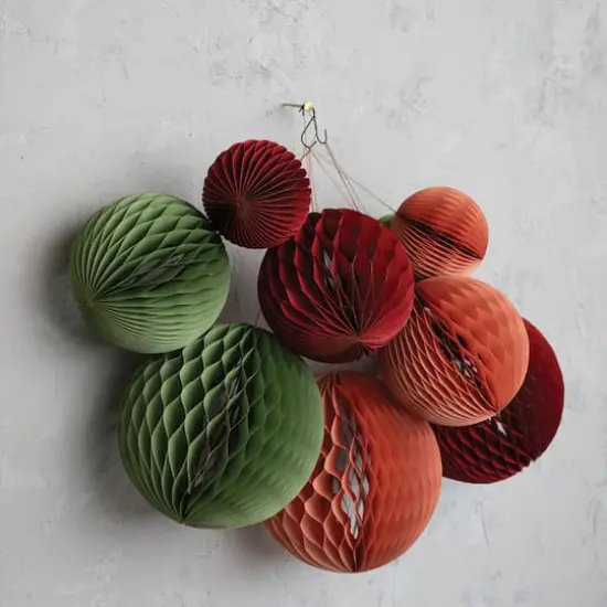 Hello Honey&reg; 3ct. Honeycomb Paper Ball Ornaments Pink {4}