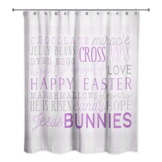 Easter Day Words Shower Curtain 71" x 74" Shower Curtain {1}