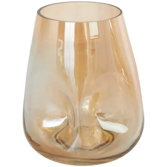 Iridescent Gold Concaved Glass Vase Set {11}