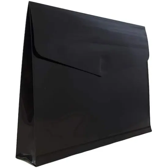 JAM Paper 9.75" x 13" Plastic Hook & Loop Closure Envelopes, 12ct. Black {5}
