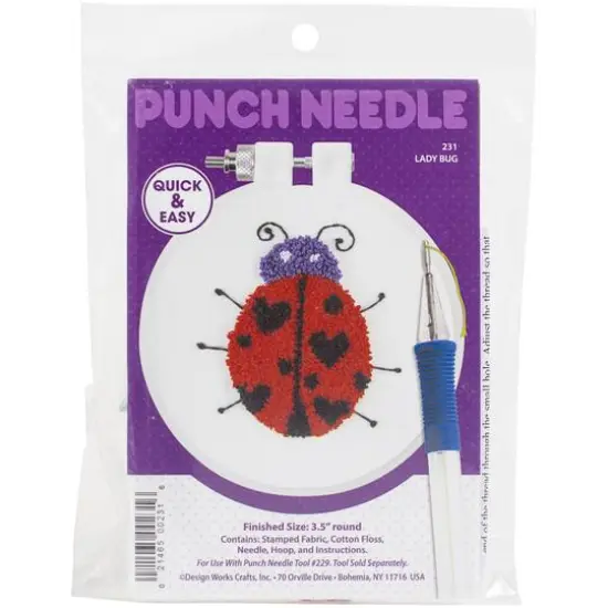 Design Works&trade; Lady Bug Punch Needle Kit {3}