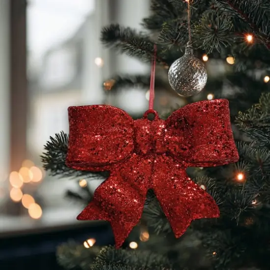 9.25" Jumbo Bow Ornament by Ashland® Red {4}