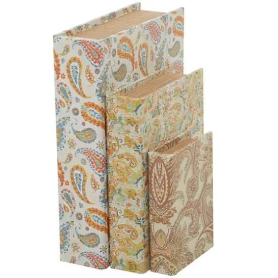Paisley Canvas Faux Book Box Set {10}