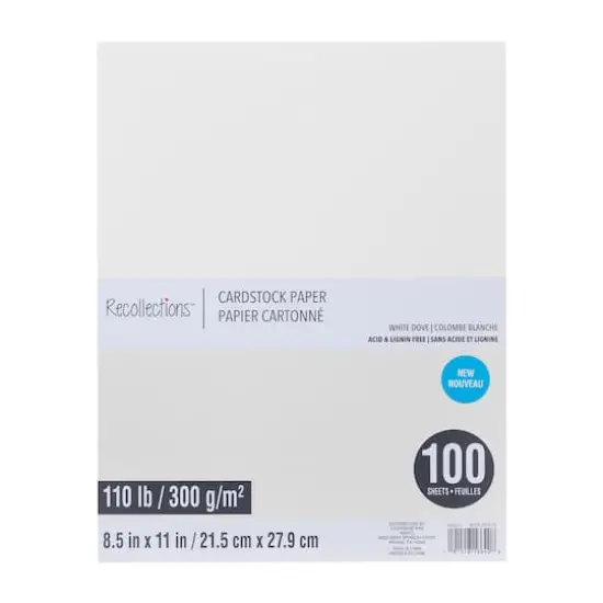 White Dove 8.5" x 11" Cardstock Paper by Recollections&trade;, 100 Sheets {1}