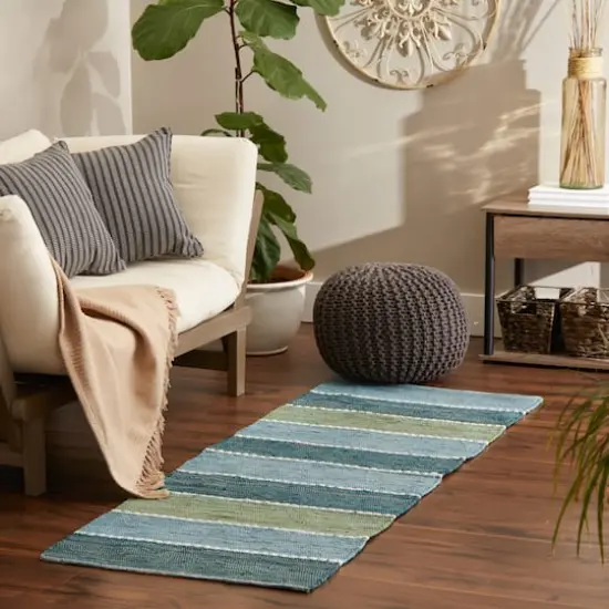 DII&reg; Color Block Cotton Chindi Rug, 2ft. x 3" x 6ft. Jadeite {4}