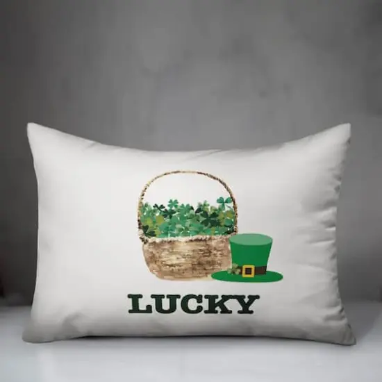 Lucky Clover Basket 14" x 20" Throw Pillow {4}