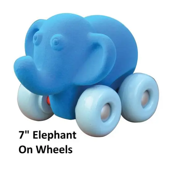 Rubbabu 7" Blue Elephant Aniwheelie Baby Toy {4}