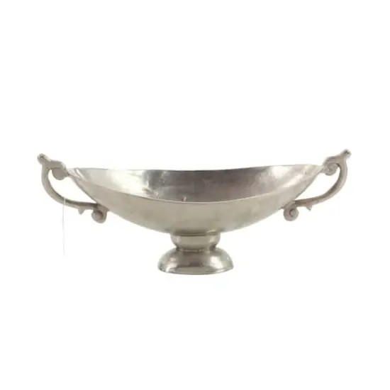 22" Silver Traditional Decorative Bowl {3}