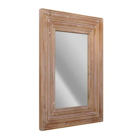 Natural Whitewash Wood Farmhouse Wall Accent Mirror - 30" x 40" {1}