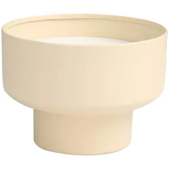 White Wax Sweet Bamboo Scented Candle with Elevated Matte Tan Container {5}