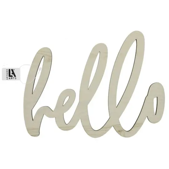 Leisure Arts&reg; 12" Hello Wood Word {1}