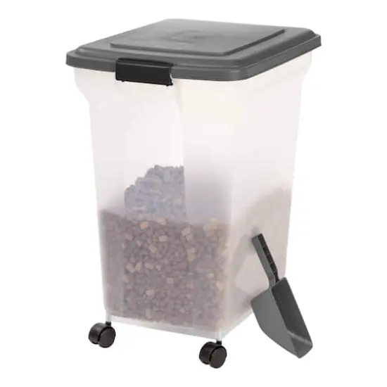 IRIS Dark Gray 67qt. Airtight Pet Food Container {3}