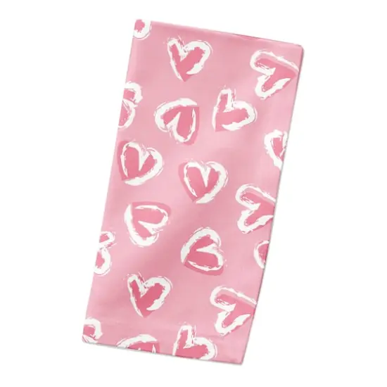 Pink Cute Hearts Beverage Napkin {3}