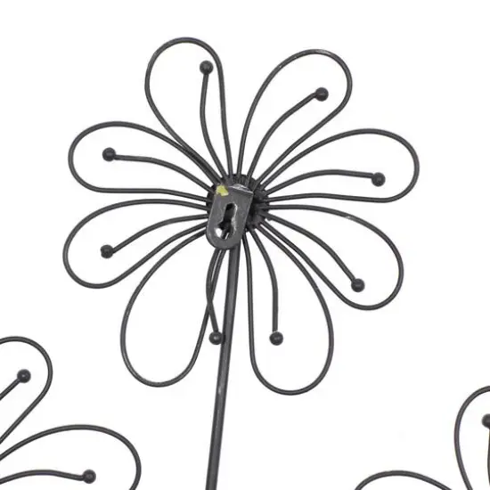 40" Black Modern Floral Metal Wall D&eacute;cor {6}