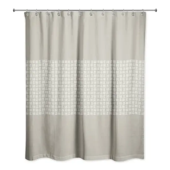 Gray Wicker Pattern 71" x 74" Shower Curtain {1}