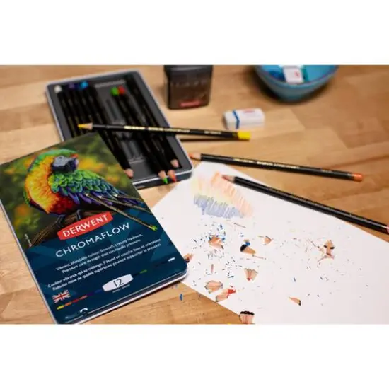 Derwent&reg; Chromaflow 12 Color Pencil Tin Set {4}