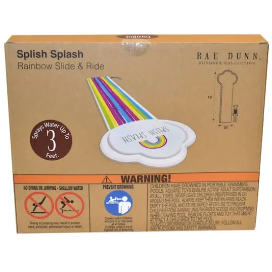 Rae Dunn 16ft. Splish Splash Rainbow Slide & Ride with Sprinkler {9}