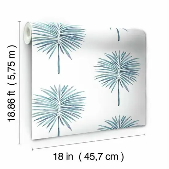 RoomMates Cat Coquillette Fun Fronds Peel & Stick Wallpaper Blue/White {6}