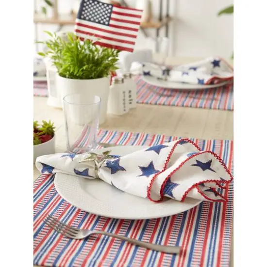 DII&reg; Antique Blue Stars with Embroidered Edge Napkins, 6ct. {10}