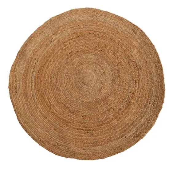 4ft. x 4ft. Hand Braided Boho Jute Round Rug {1}