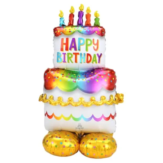 AirLoonz&reg; 53" Birthday Cake Foil Balloon {1}