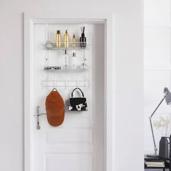 NEX&trade; Over The Door Hanging Organizer Rack White {7}