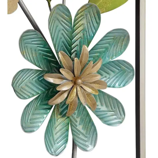 35" Green Metal Floral Wall D&eacute;cor Set {3}